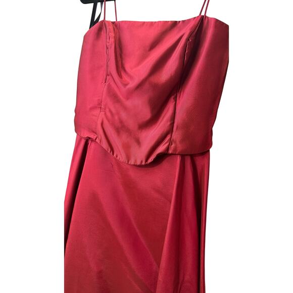 JS Collections Womens Deep Red Formal Evening Gown Dress Size 8 Long Boning - Picture 4 of 5